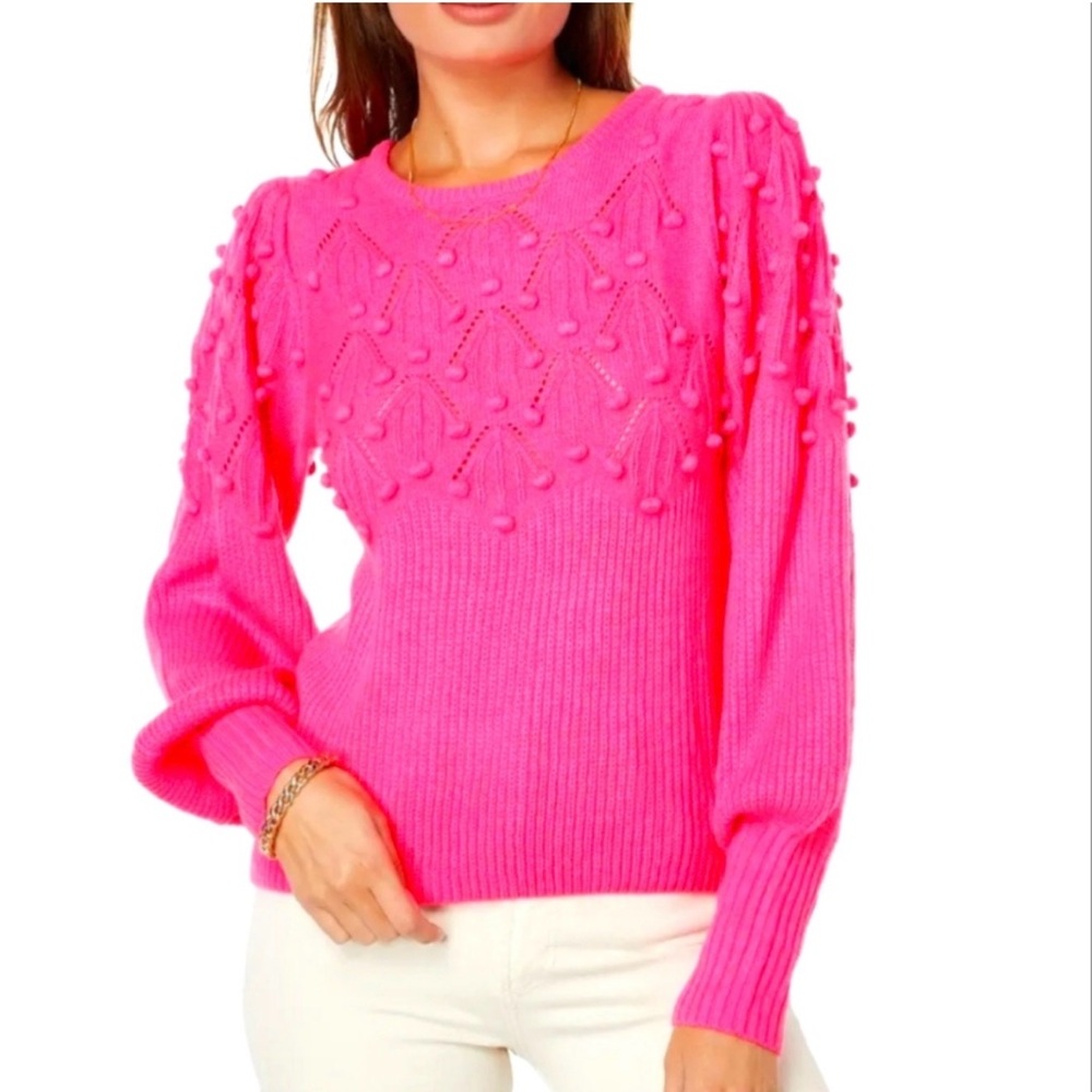 Lilly Pulitzer Nueve Sweater in Hyper Pink Size Medium - Picture 8 of 11